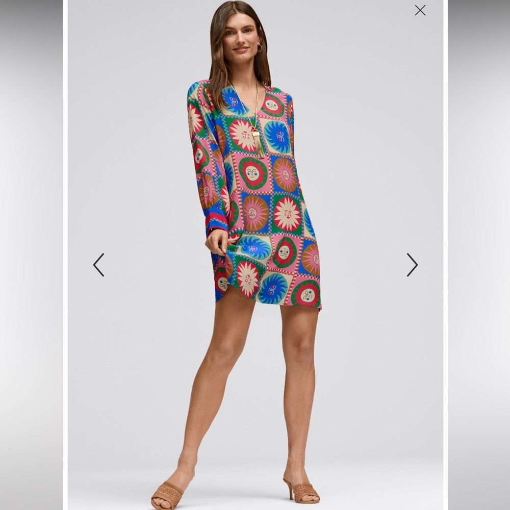 Johnny Was Multicolor Geometric Mini Dress
